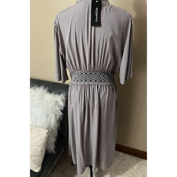 Evanhome Women's Elegant Summer Cardigan Maxi Long Gray Coverup Size Large - Picture 5 of 10